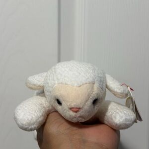 Ty Plush White Lamb Toy for Small Pets
